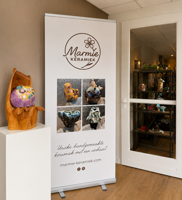 Handgemaakte keramiek van Marmie Keramiek bij De Buorskip in Beetsterzwaag, Friesland